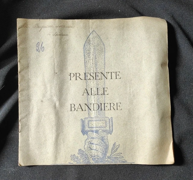 Antico Documento Presente Alle Bandiere Municipio Di Cuneo Difesa Nazionale 1943