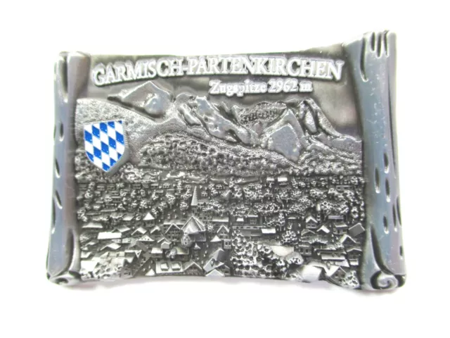 Garmisch Partenkirchen Magnet Metall Souvenir Souvenir Germany Bayern Zugspitze