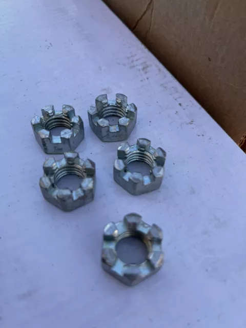 1/2” 13TPI HEX SLOTTED NUT STEEL PLAIN CASTLE NUT (5pk)