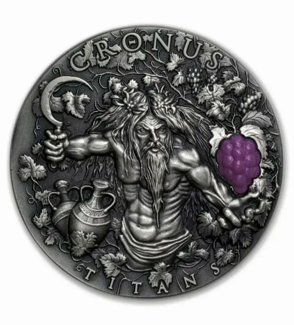 2018 $2 Cronus God Of Time and Harvest Greek Titans 2oz Silver Coin