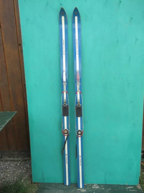 OLD VINTAGE 72" Wooden Snow Skis Have Cable Bindings GREAT DECORATION