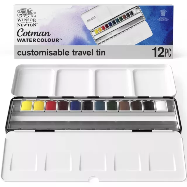 Winsor & Newton Cotman Water Colour Paints - 1/2 Napf, Bluebox, 8 Farben 8 Farbe