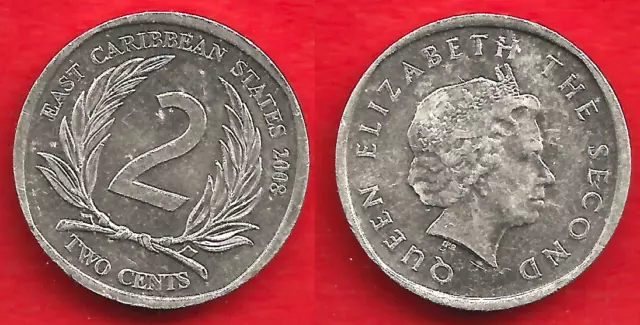 East Caribbean States . 2 Cents 2008 . Splendide / A . Unc