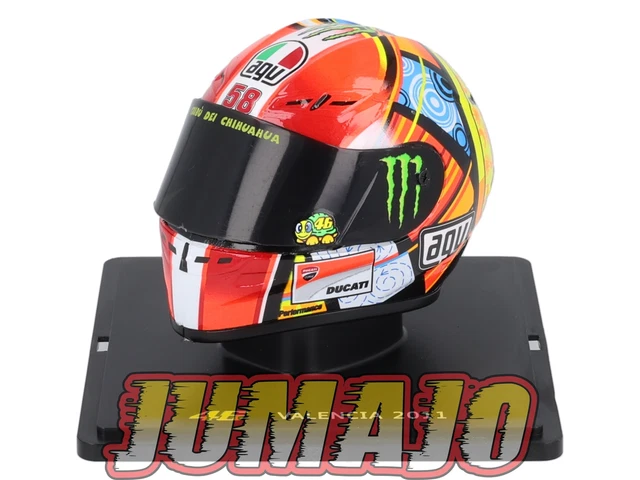 CASQUE MINIATURE MOTO VALENTINO ROSSI N°17 SAISON 2003 NEUF LIVRE