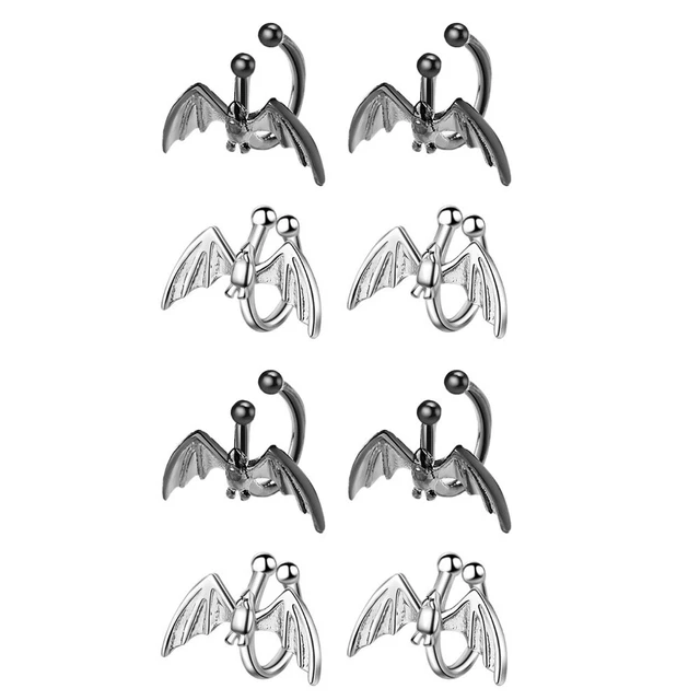4 Pairs Polsino Dell'orecchio Non Perforante Orecchini Per Piercing Orecchino