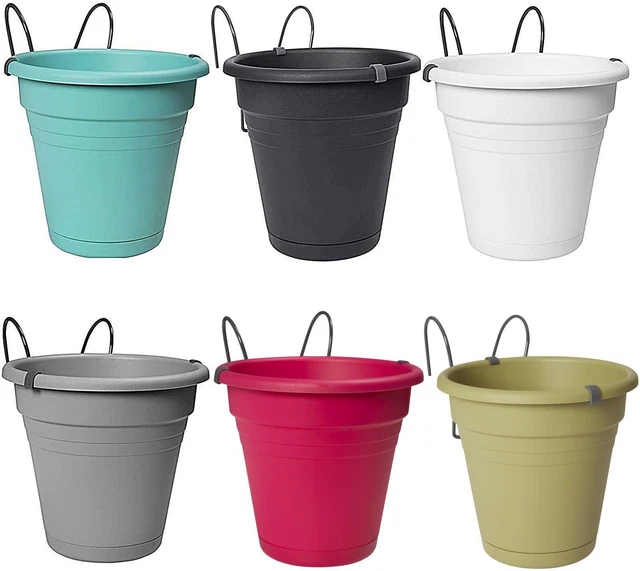 3 x Hängetopf Blumentopf Balkonkasten Blumenkasten Balkon Kräutertopf Geländer