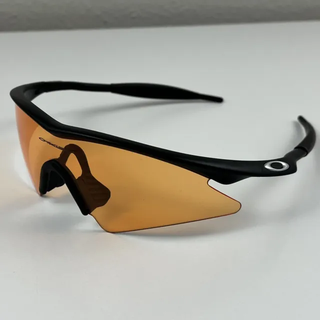 Oakley M Frame Sunglasses Black Frames w/ HI Orange Iridium Hybrid Lens