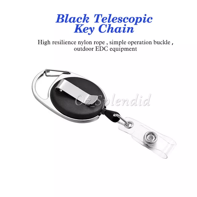 1-2 Set Retractable Id Badge Lanyard Opal Card Holder Business Security Pass Key 3