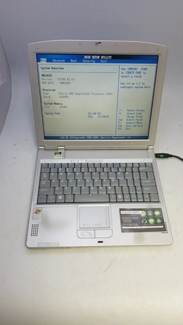 VINTAGE AVERATEC 3280 Laptop Sempron CPU 2800+ @1.6GHz 512MB RAM 80GB HD NO OS