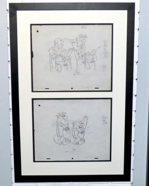 THE FLINTSTONES 1960s ORIGINAL PRODUCTION LAYOUT DRAWINGS HANNA BARBERA BOWLING