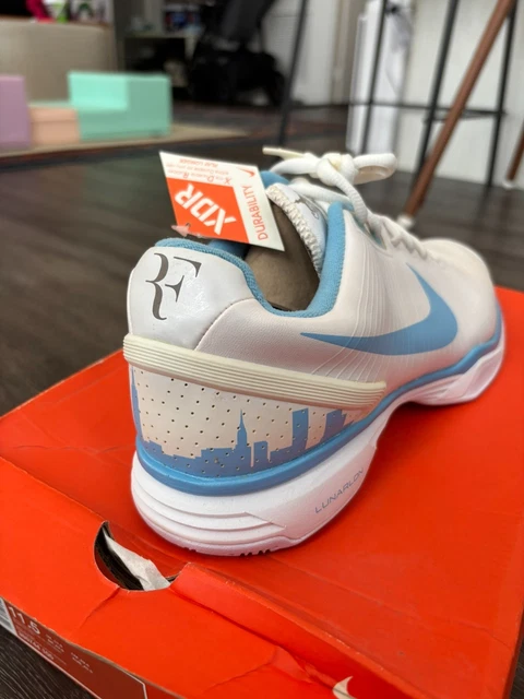 Nike Lunar Vapor 8 Tour Mens 11.5 White Blue Flywire Tennis Shoes 429991-104 Nike Lunar Vapor 8 Tour Roger Federer White Blue Men main image 3