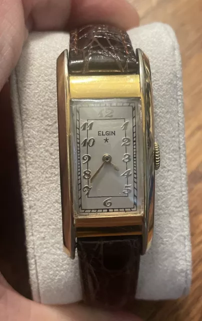 NICE VINTAGE LORD ELGIN 10k Yellow Gold Filled Running Wristwatch (B11)