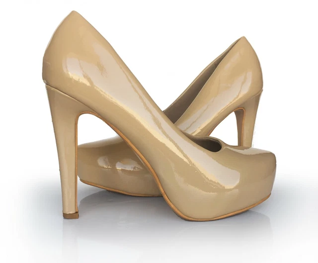 Delicacy Womens platform high heels pumps shoe party nude tan beige 7.5 stiletto