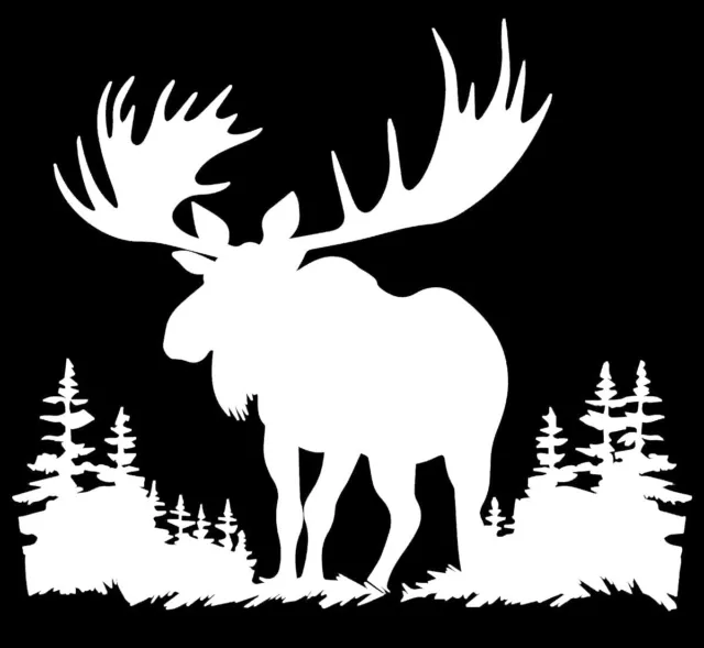 Moose Forest Vinyl Decal Car Truck Tablet Laptop Mug Window Tumbler Mailbox