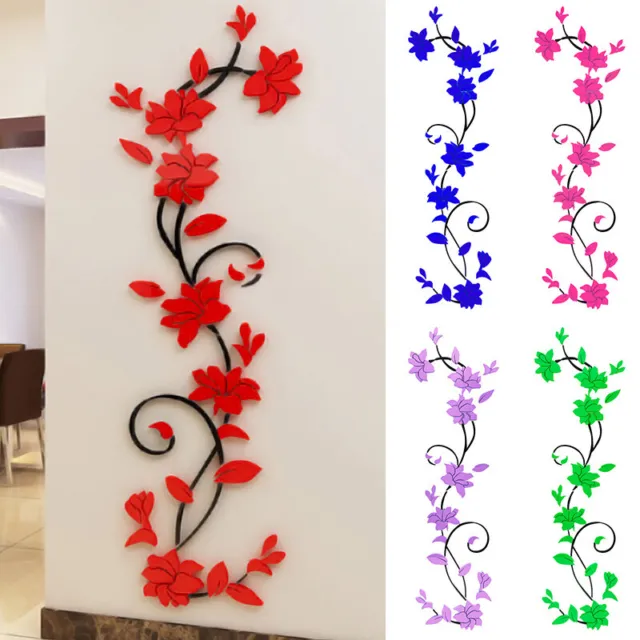 3D Flower Wall Sticker Decal DIY Home Room Art Mural Home Removable Decor 95AU