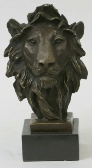 León Cabeza Busto - Rey De The Selva Estatua Escultura Mano Made Decoración