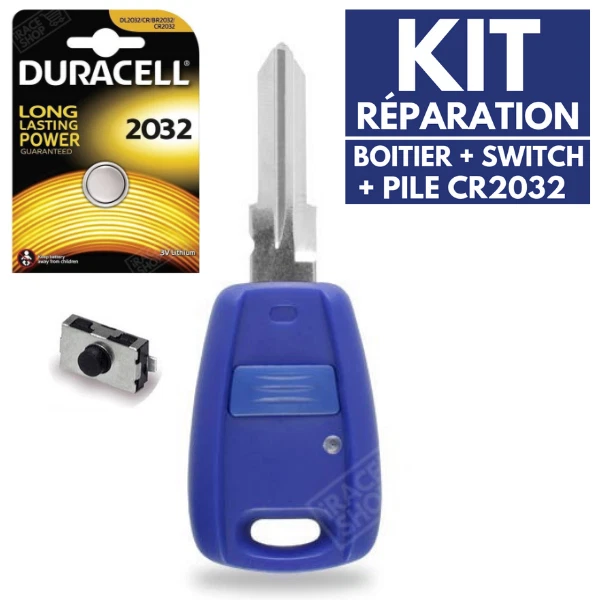 Boîtier De Remplacement Pour Clé Télécommande Fiat 500 - 3 Boutons, Noir - Sans électronique