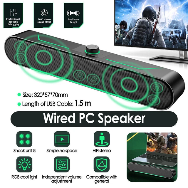 HOME SPEAKER SYSTEM Standing Sound Bar Wired Long Luminous Stereo