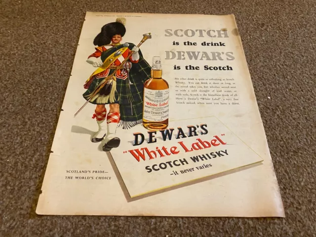 Ppobk7 Advert 14X11 Dewar's White Label Scotch Whisky