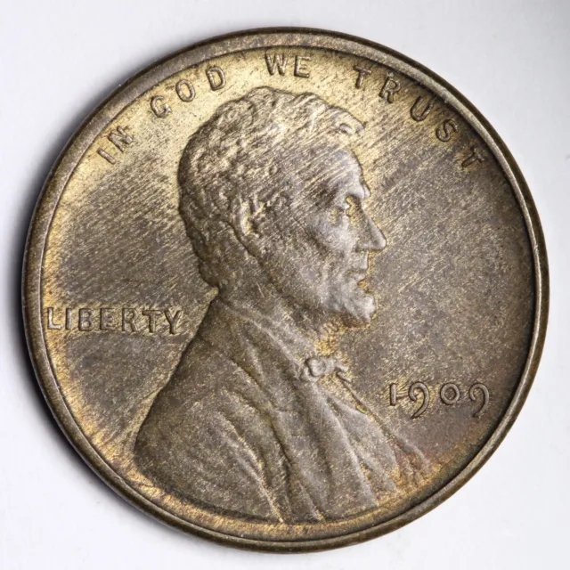 1909 VDB Lincoln Wheat Cent Penny WOOD GRAIN BU *UNCIRCULATED* MS E132 GCL