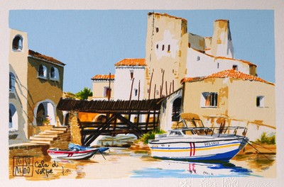 ALDO RISO serigrafia D'autore Firmata e certificata  25 x 17  Silvi Marina 