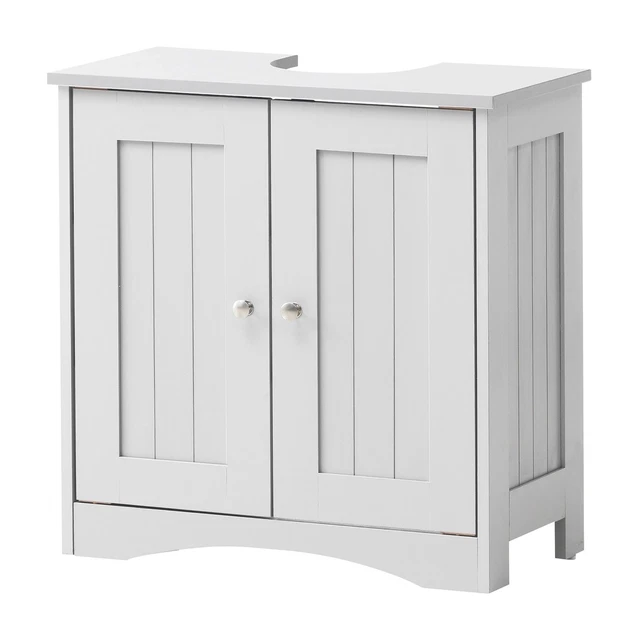 WHITE BATHROOM UNDER Sink Basin Storage Cupboard Vanity Unit