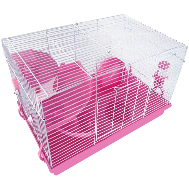 Pet Animal Hamster Cage Feeding Habitat Portable Gerbils Mice Home Mouse House