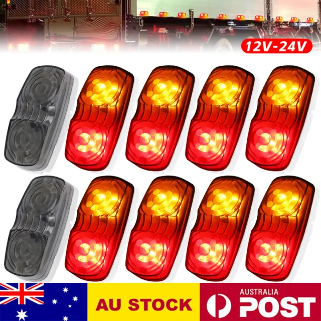 LED Clearance Lights Side Marker Amber Red Trailer Truck Caravan Lamp RV 12/24V