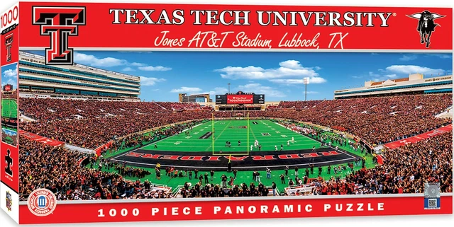 Texas Tech Red Raiders Panoramic Jigsaw Puzzle 1000Pc Ncaa Jones At&T Stadium