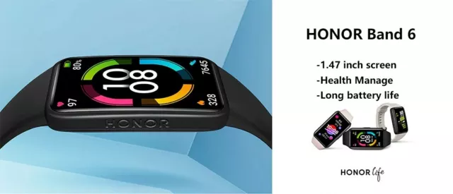 HONOR Band 6 Original 1.47'' AMOLED Bluetooth Sports Smartwatch 5ATM Waterproof