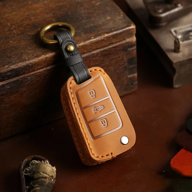 Car Key Case Leather Keychain Holder for Volkswagen Lamando VW Golf 7 Tiguan