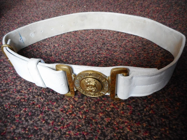 ORIGINAL ANTIQUE BRITISH Army buff leather belt - WW1 Boer Tommy Slade ...