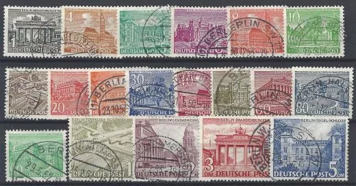 Berlin West 1949 gestempelt MiNr. 42-60 19 Werte Stempel BERLIN