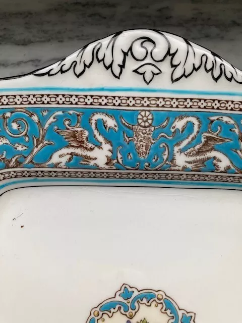 Wedgwood Florentine Turquoise Kuchenplatte Aufschnittplatte Brotplatte 24 x 27,5 3