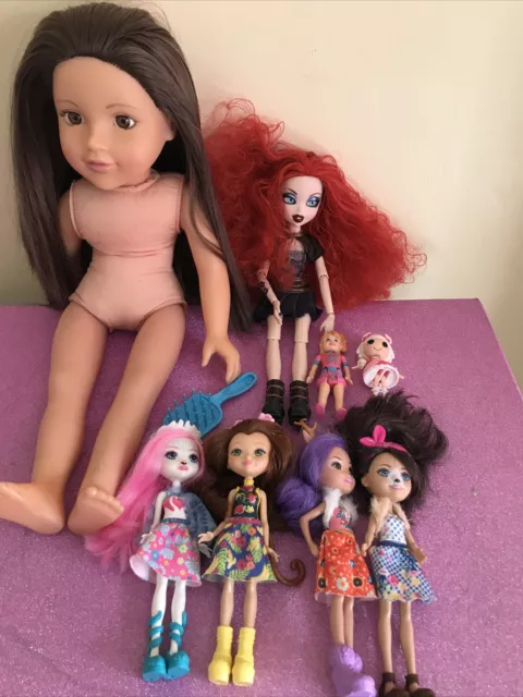Bundle of Dolls Various Sizes Bratzilla (Meygana) Design a Friend, Enchantimals