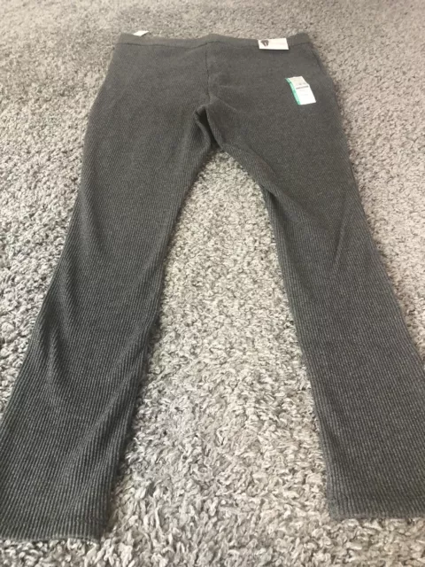 TIME AND TRU Ribbed Leggings Womens XL 16 18 Gray High Rise Stretch ...