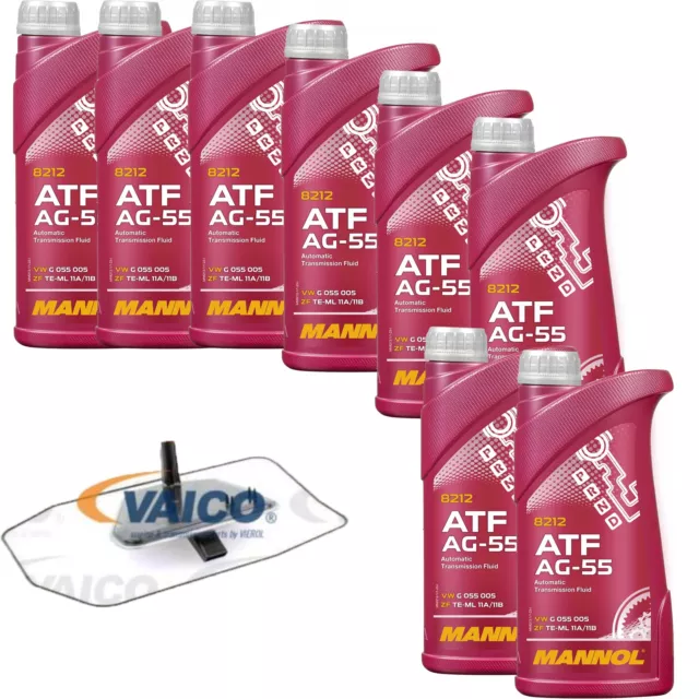 MANNOL Hydrauliköl ATF AG55 8L VAICO Filtre à huile de transmission pour