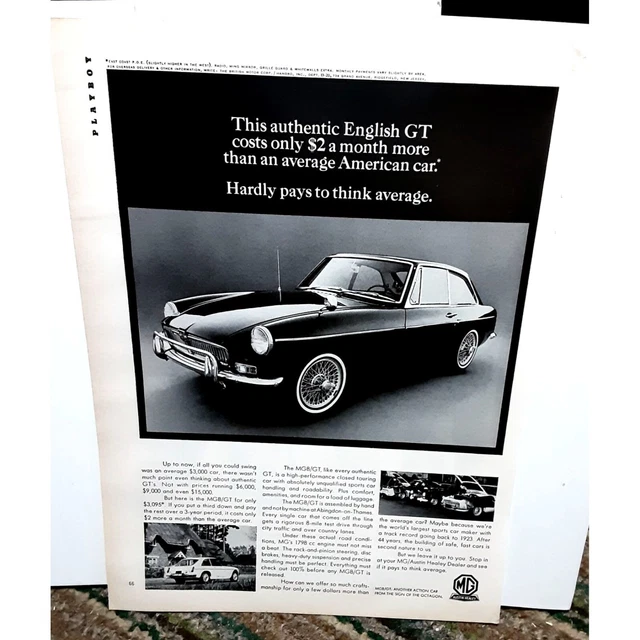 Vintage 1967 MG Austin Healy Ad Original epherma