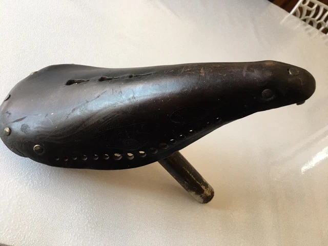ANCIENNE SELLE DE VELO CUIR VINTAGE MARQUE UNIC SPORT CYCLISME A RESTAURER D
