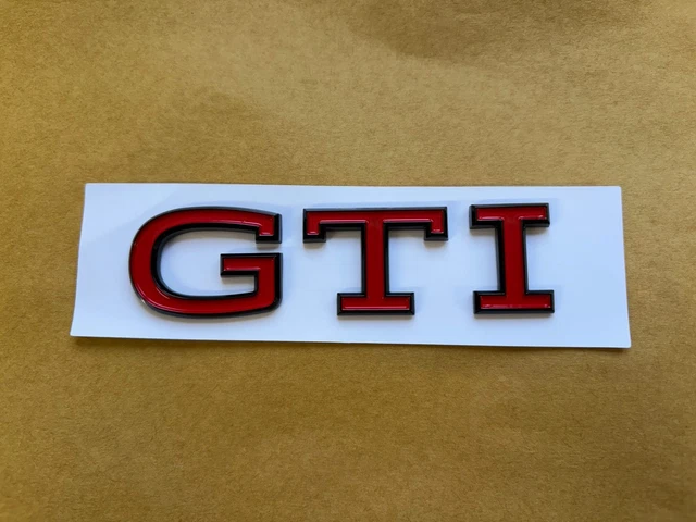VW Polo GTI 2017-2024 Genuine Rear Tailgate Badge Emblem GTI Gloss Black & Red