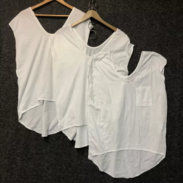 3 PACK Unbranded Women's V-Neck White Tank Top Size Medium Sleeveless NWOT