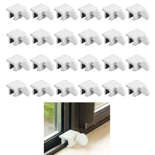 24 X White Sliding Window Locks High Security Lock Steel Thumbscrews Home Safety