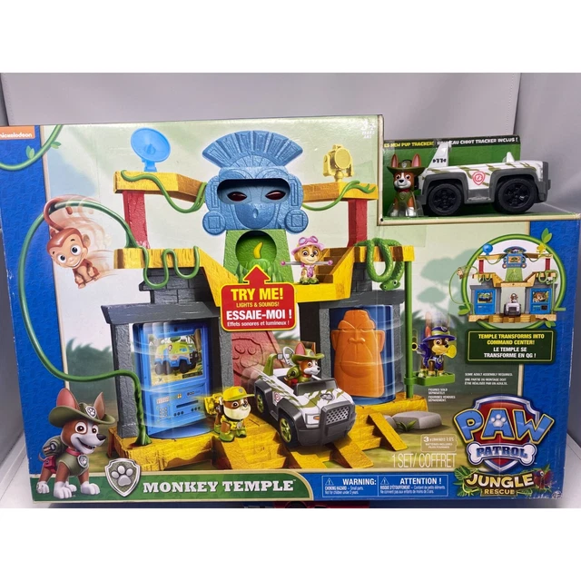 PAW PATROL Monkey Temple Playset TRACKER & MONKEY FIGURES + Jeep NEW IN BOX Rare