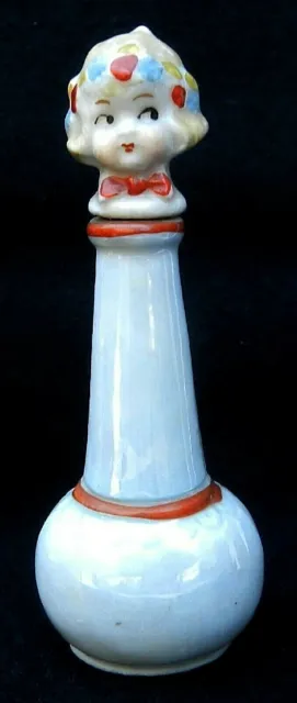 Antique German Lusterware Porcelain  Perfume  Bottle-3,93"