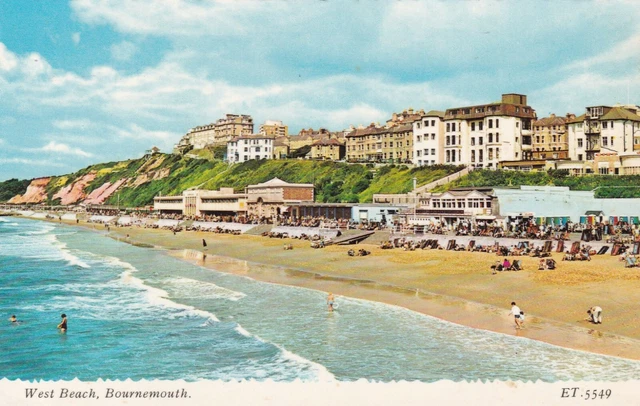 🍦 BOURNEMOUTH. West Cliff Beach. v.g.c.. (#bour 148)
