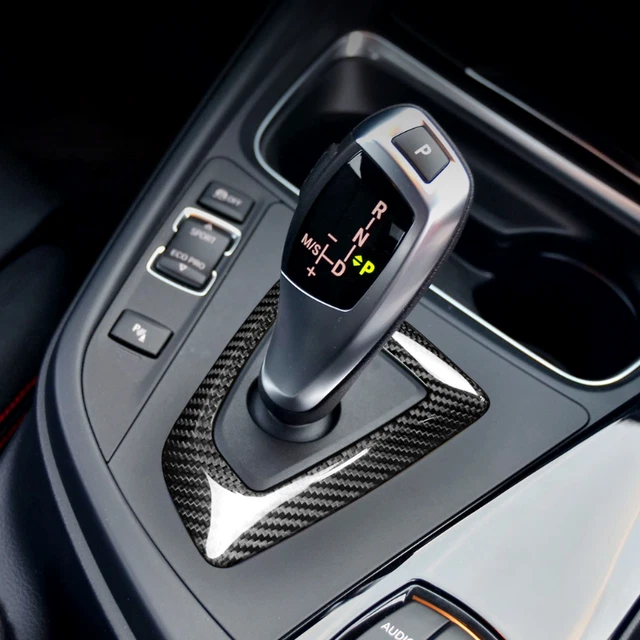 REAL CARBON FIBER Gear Shift Knob Panel Cover For BMW F20 F30 F22 F32 ...