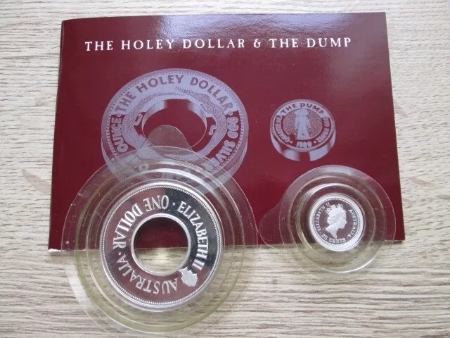 Australia .999 Silver Proof Coin 1989 The Holey Dollar And The Dump