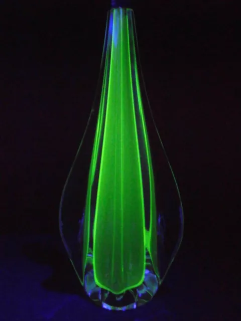 Tall Retro Vintage Murano Sommerso Uranium Art Glass Table Lamp 1950-60's Italy.