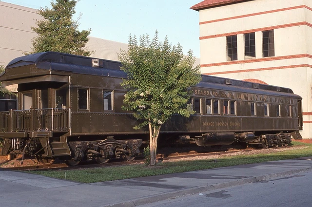 ORIGINAL RAILROAD SLIDE SEABOARD COAST LINE platform car Orange Blossom Special