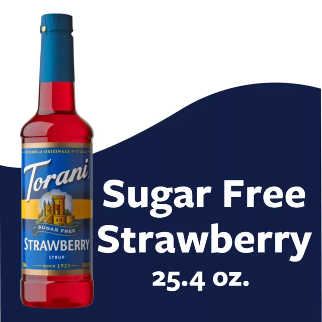 Torani Sugar Free Strawberry Syrup, Handcrafted Soda Flavoring, Drink Mix, 25.4